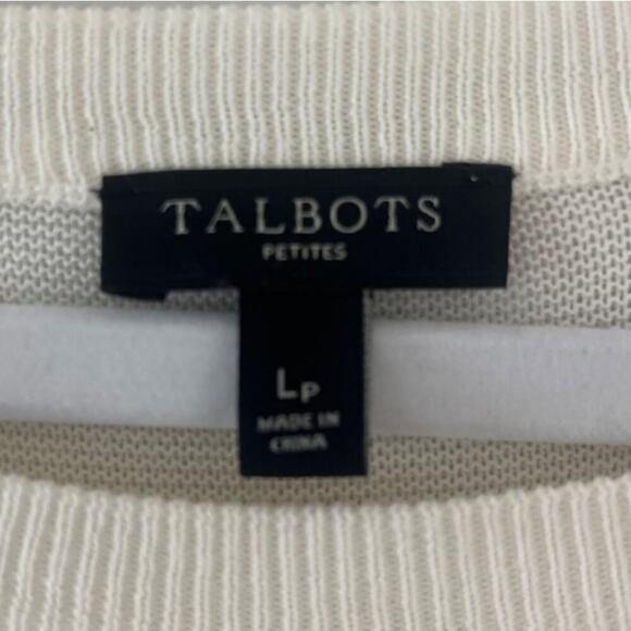 Talbots Womens Red & White Striped Lightweight Sweater Bows Size Large Peitie - Picture 3 of 9